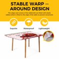 thumbnail image 4 of Valentine's Day Table Cloths for 5 Foot Rectangle Tables, Red Truck Roses Love Leaves Pink Plaid Patio Waterproof Elastic Fitted Tablecloths, Washable Rectangular Table Cover for Camping, 4 of 8