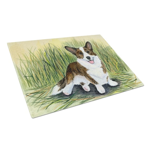 Caroline's Treasures Corgi Glass Cutting Board Large
