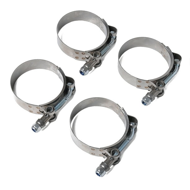 Riwesomey 4 unids/set 57-116mm tipo T abrazadera de manguera fuerte tubo de acero inoxidable abrazadera redonda barco coche Tractor Clip de tubo Vehículos, repuestos y accesorios Mis plata 67-75MM