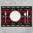 thumbnail image 3 of 18"x12" Southwest Native Design Placemats Set of 4 Girls Southwestern Geometric Table Place Mats,Tribal Placemat for Kitchen Dining Table Decor Indoor Outdoor Red Grey, 3 of 4