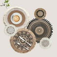 thumbnail image 7 of LELE LIFE Jute Boho Wall Decor Set of 6, Flat Round Macrame Boho Wall Hanging, Mandala Wall Art for Bohemian Farmhouse Rustic Bedroom Living Room Wall Decor, 7 of 7