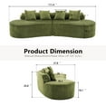 thumbnail image 3 of Modular Sofa, Green Curved Plush Sectional with Foam Spring Support, 111-Inch Multi-Seat Sleeper for Living Room and Small Spaces, 3 of 10