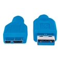 thumbnail image 2 of Manhattan 325424 USB Cable Adapter - USB - 6.56 ft - Type A Male USB - Type B Male Micro USB - Blue, 2 of 5