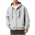 thumbnail image 1 of pstuiky camisas de manga larga para hombre, Chaqueta con capucha y cremallera de manga larga de color liso para hombre, personalizada tops de invierno para hombre l, 1 of 9