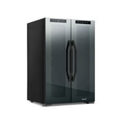 Newair Shadow Series Wine Cooler Refrigerator 12 Bottle & 39 Can Dual Temperature Zones, Freestanding Mirrored Wine and Beverage Fridge with Double-Layer Tempered Glass Door