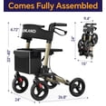 thumbnail image 5 of Andadores plegables HOMLAND para personas mayores con asiento, andador con ruedas de altura ajustable, andador con ruedas grandes de 8" para todo terreno, andador liviano de aluminio., 5 of 5