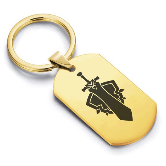 Stainless Steel Warrior Fantasy Class Dog Tag Keychain Circle Ring