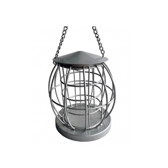 Iron Bird Feeder Outdoor Hanging, Squirrel Proof Metal Cage Feeder with Removable Base, for Small Birds Finches Sparrows, Easy Fill Clean, Garden Yard Balcony Decor
