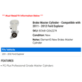 thumbnail image 2 of Brake Master Cylinder - Compatible with 2011 - 2012 Ford Explorer, 2 of 2