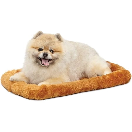 MidWest Homes for Pets Bolster Dog Bed 22L-Inch White Cinnamon Dog Bed or Cat Bed w/ Comfortable Bolster | Ideal for XS Dog Breeds & Fits a 22-Inch Dog Crate | Easy Maintenance Machine Wash & Dry