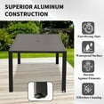thumbnail image 6 of Outdoor Tables Outdoor Dining Table for 4 Person,Square Slatted Metal Patio Table for Deck Garden Lawn Backyard Use with Umbrella Hole, Brown,Patio Tables, 6 of 9