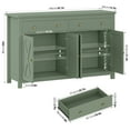 thumbnail image 4 of Homfa 55.1W'' 4-Doors 2-Drawers Farmhouse Storage Cabinet, Wood Sideboard with Adjustable Shelves for Kitchen Dining Room, Green, 4 of 7