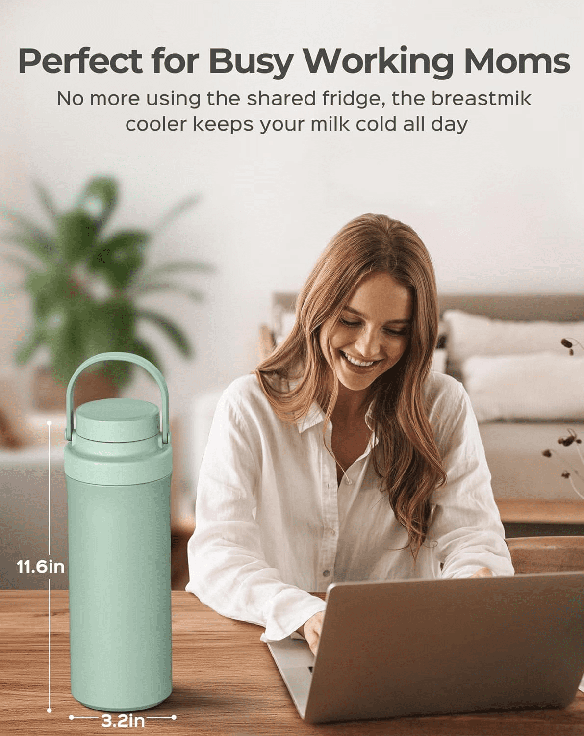 MPow 22oz Breastmilk Cooler with 360° 24 Hours Cooling, Portable Milk Chiller Set with 2 Baby Bottles, Breast Milk Storage Bags Freezer, BPA Free for On the Go Baby Feeding