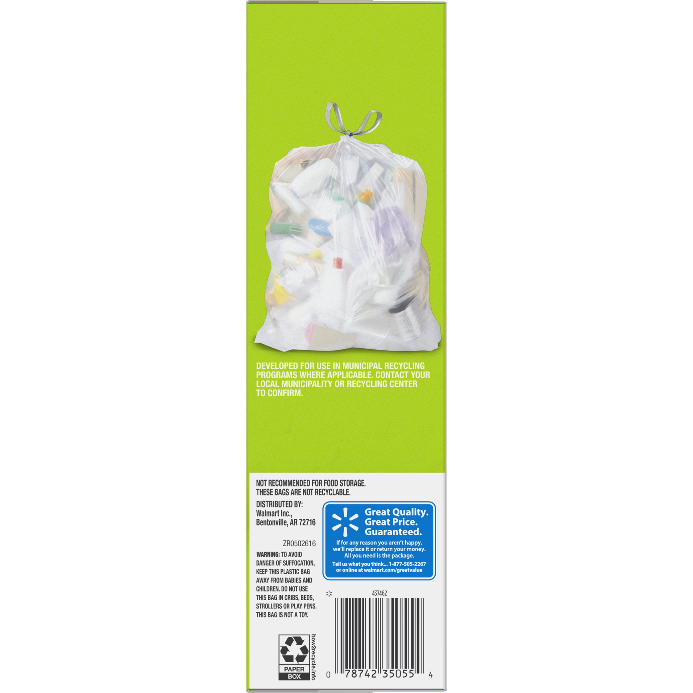 GreenPolly Clear Recycling Bags, 13 Gallon, 240 Count, (GP13C242820)