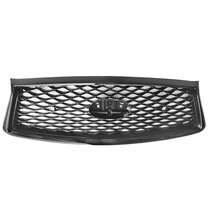 Ikon Motorsports Compatible with 2018-2024 Infiniti Q50 ER Style Front Bumper Mesh Hood Grille - Gloss Black