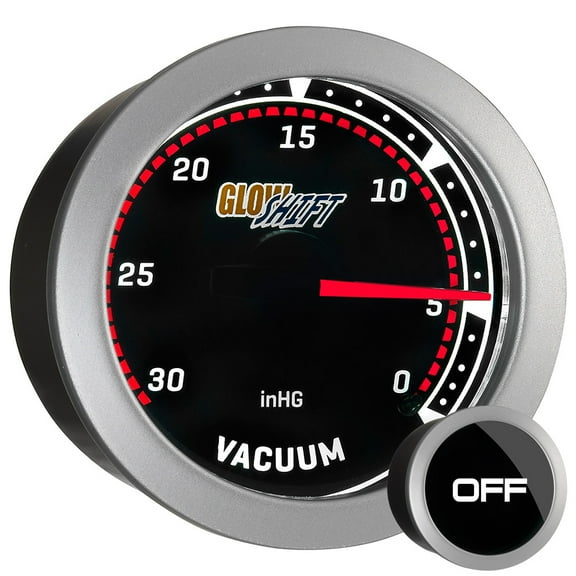 GlowShift | 2-1/16" (52mm) Tinted Series Vacuum Gauge for Cars and Trucks