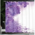 thumbnail image 4 of Ambesonne Flower Shower Curtain, Iris Petals, 69"Wx75"L, Violet White, 4 of 5