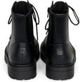 thumbnail image 6 of Brace-IIS - Girls/Boys/Kids/Children Lace Up Side Zipper Vegan Leather Lug Sole Combat Boots (Black PU, 12), 6 of 6