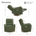 thumbnail image 6 of Spruce & Spring Chenille Fabric Swivel Glider Recliner with Lumbar Pillow for Nursery & Living Room, Green, 6 of 9