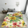 thumbnail image 5 of Honeii Sunflower Cornflower Poppy Print Fleece Blanket - Throw Blanket for Bed, Sofa, Couch, Camping, and Travel , Microplush Ultra Soft Warm Blanket-80"x60", 5 of 7