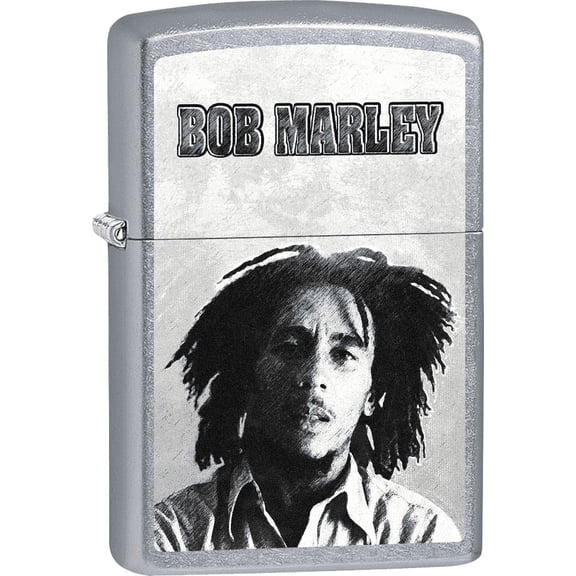 Bob Marley - B&W Face Street Chrome Zippo Lighter