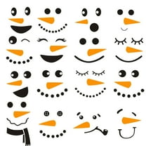 Visland Creative Snowman Decals Christmas Wall Decals Snowman Faces Decals Christmas Pantry Decals Snowman Refrigerator Decals Winter Decor Christmas Decor