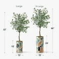 thumbnail image 2 of Artificial Tree in Modern Geometric Pattern Planter, Fake Eucalyptus Silk Tree for Indoor and Outdoor Home Decoration - 66" Overall Tall (Plant Pot Plus Tree), 2 of 5