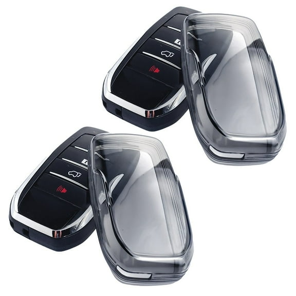 BAMILL 2Pcs Black Transparent Key Fob Case Cover For Toyota For Sienna For Venza