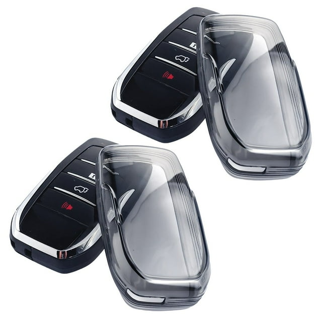 Lefu 2pcs Black Transparent Key Fob Case Cover for Toyota for Sienna for Venza