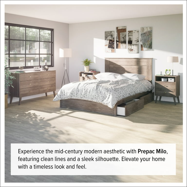 milo mid-century modern 6-drawer dresser Prepac Milo 6-Drawer Dresser