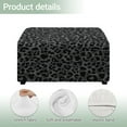 thumbnail image 4 of Xoenoiee Black Leopard Print Stretch Ottoman Cover Ottoman Slipcover Sofa Cover Footstool Protector Storage Ottoman Covers Furniture Protector Soft Square Slipcover with Elastic Bottom, S, 4 of 7