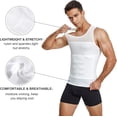 thumbnail image 3 of Camisas de compresión para hombre, molderas en el pecho, control del abdomen y adelgazantes, playera sin mangas, 3 of 3