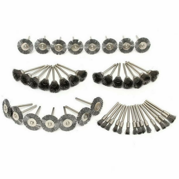 45x Steel Wire Wheel Brush Rotary Buffing Dremel Rotary Disc Polishing