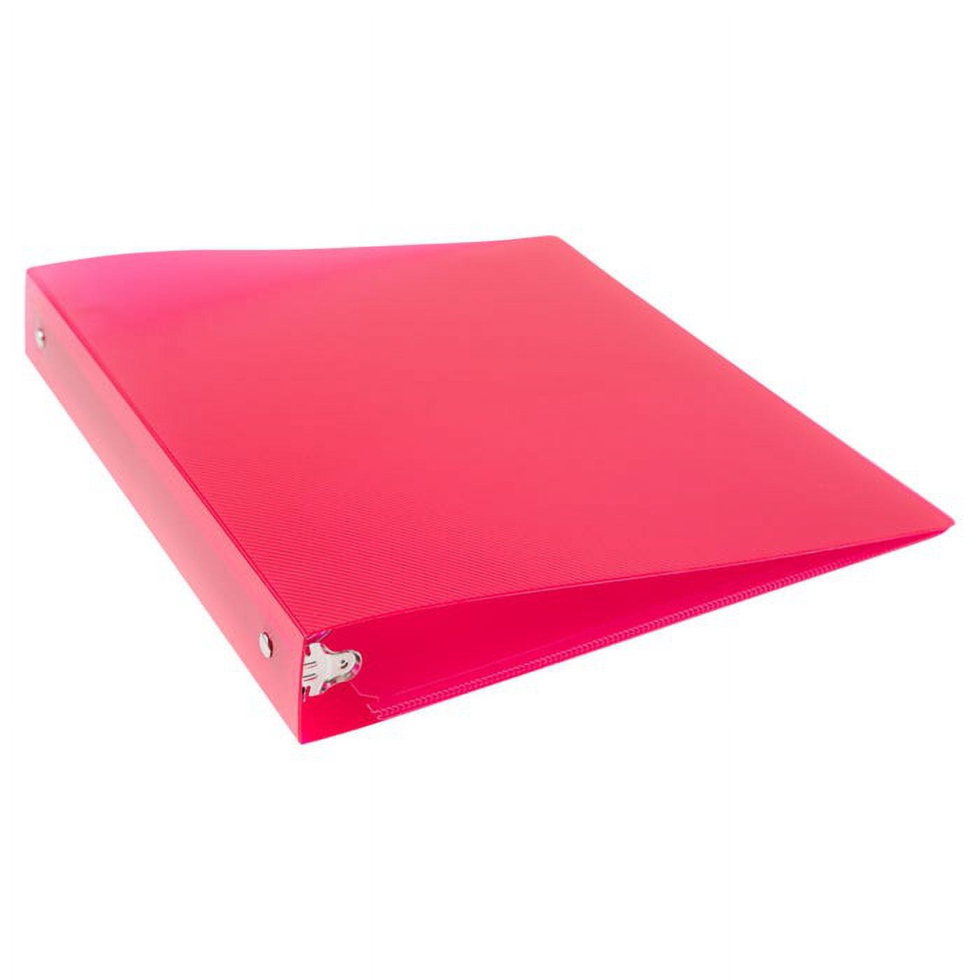 JAM Paper & Envelope Plastic Binder, 1 inch, Hot Pink, 11.5 x 10.25, 1 Pack