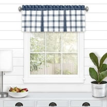Achim Tate Plaid Light Filtering Curtain Valance, Blue, 56" x 13"