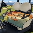 thumbnail image 3 of COEQINE Universal Golf Cart Seat Covers/Seat Blanket for EZGO Yamaha Club Car, Soft Seat Towel Cushions Folds Like a Bag for Easy Carry, All-Season Comfort, Retro Tropical Palm Golf Pattern, 3 of 8