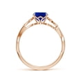 thumbnail image 2 of ANGARA Lab Grown Nature-Inspired Blue Sapphire Floral Engagement Ring for Women in 14K Rose Gold (Size-8x6mm) | Anniversary, Jewelry Gift for Women | Lab-Grown Blue Sapphire Ring, 2 of 8