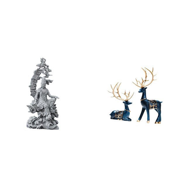 Figura de Guan Yin Kuanyin, decoración budista Feng Shui, estatua de reno, adornos para el hogar, la habitación, la oficina, el dormitorio, colección
