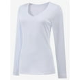 thumbnail image 4 of Women Shirts V Neck Long Sleeve Tops T-Shirt Basic Tees, 4 of 5