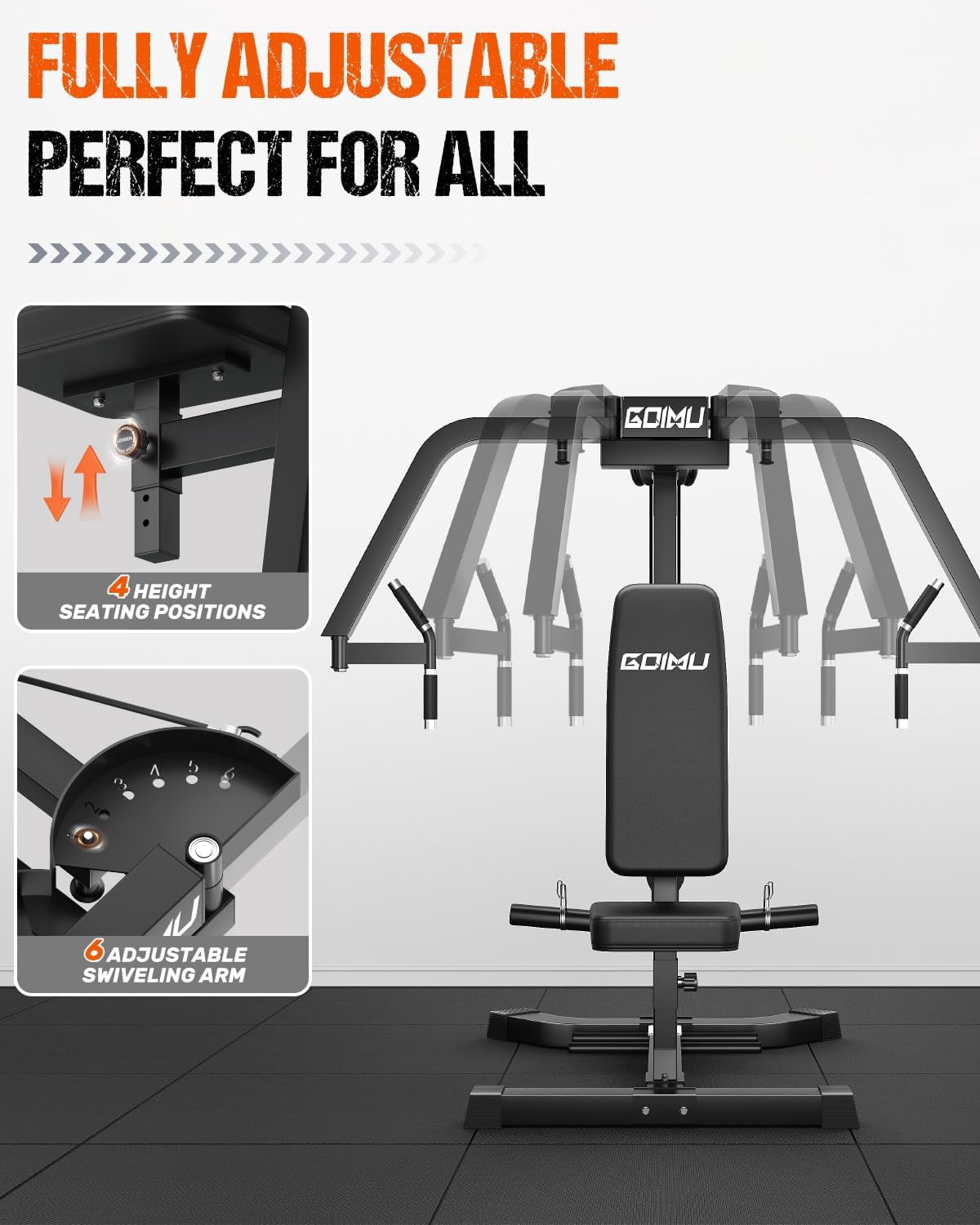 Chest Fly Machine, Reverse Delt Machine Adjustable Upper Body Specialty for Pectoral and Rear Deltoid, Chset Machine with Band Pegs for Home Gym
