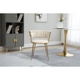 thumbnail image 2 of Modern Velvet Dining Chairs with Golden Legs, Set of 2 - Stylish and Comfortable Upholstered Chairs, Ivory, 2 of 8
