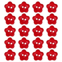 MEIBUTYUP 20pcs Button Flower Set For Kids Sweaters Red Resin Knitting Decorative