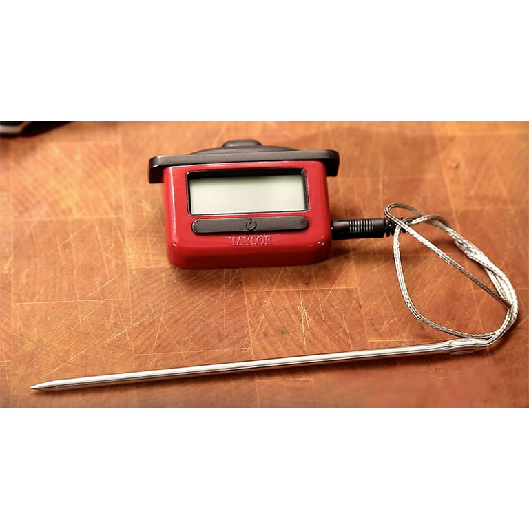 TAYLOR Slow Cooker Digital Probe Thermometer, Red/Black