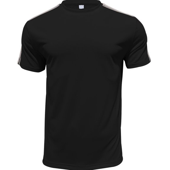 WRKEKC T-Shirts for Men Round Neck Side Stripe T Shirt Comfortable Casual Athletic Wear Lightweight Breathable Fabric for Daily Use
