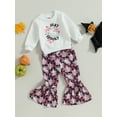 thumbnail image 4 of Toddler Baby Girl Halloween Outfit 9M 12M 18M 24M 3Y 4Y Ghost Long Sleeve Sweatshirts Top Pants Halloween Fall Clothes 2Pcs, 4 of 9