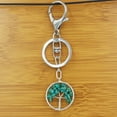thumbnail image 6 of Crystal Tree of Life Keychain Pendant, Electroplated Round Square Key Chain Charm, 30x30mm, 6 of 13