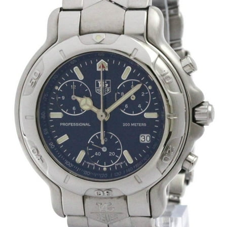 Pre-Owned TAG HEUER 6000 Chronogragh Steel Quartz Mens Watch CH1111 Polished (Good)