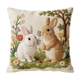 thumbnail image 3 of Fwttom Pillow Covers 18x18, Imitation Embroidery Easter Decorations Throw Pillow Covers, Short Lint Home Spring Decor for Bedroom Couch Cushion Cover, 3 of 7