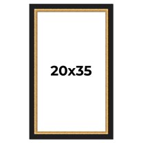 20x35 Frame Gold Real Wood Picture Frame Width 2.25 Inches | Interior Frame Depth 0.5 Inches |