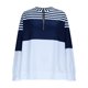 thumbnail image 3 of Ailaofu Women Striped Color Block Polo Sweatshirt Lapel Collared Long Sleeve Oversized Rugby Shirt Trendy Fall Clothes, 3 of 5